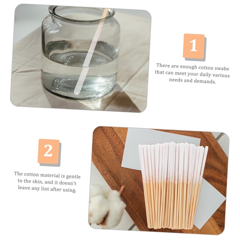 300 Pcs Bamboo Cotton Swabs Pointed Tips For Makeup Personal Care And Spa - Image 2